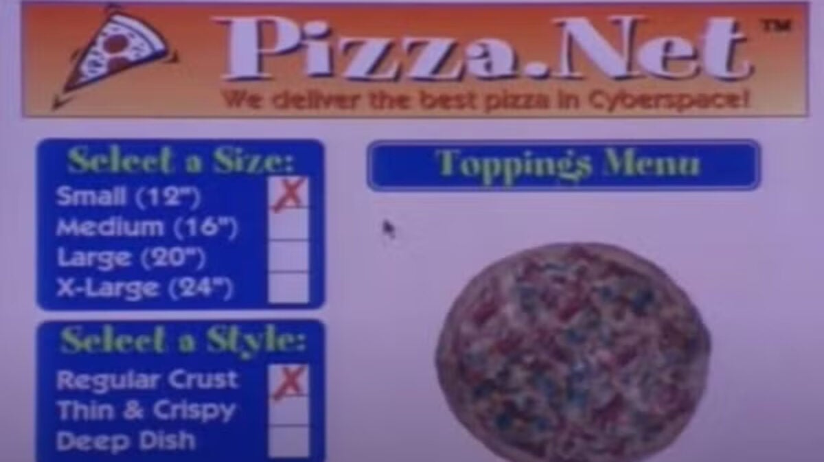 When ordering a pizza online was science fiction in movies