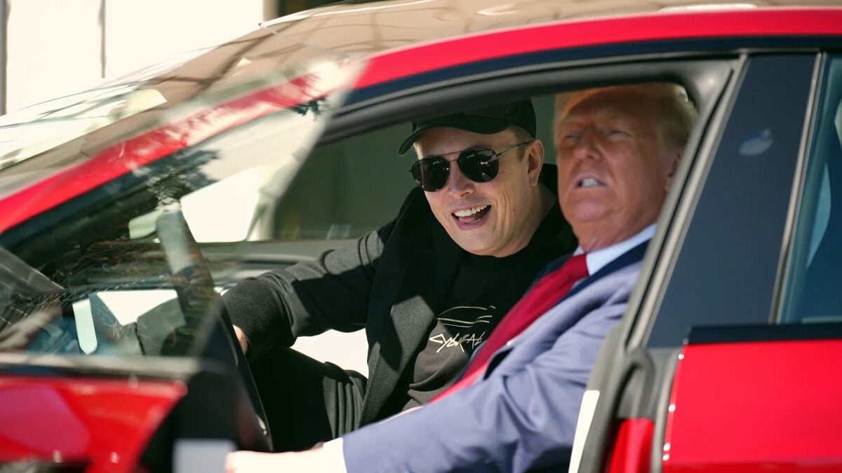 Elon Musk and Donald Trump Tesla