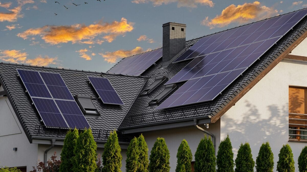 Placas solares en los tejados