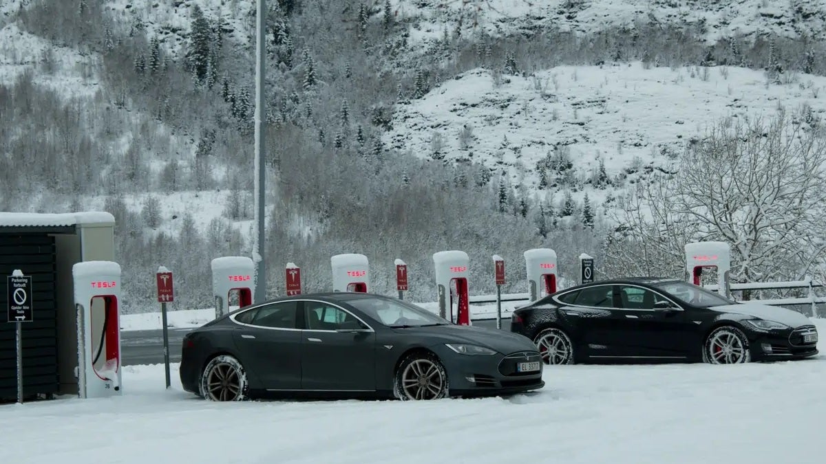 Tesla en la nieve