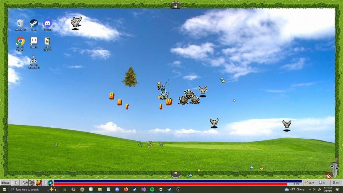 This video game combines your nostalgia for Windows 98 and your addiction to Vampire Survivors
