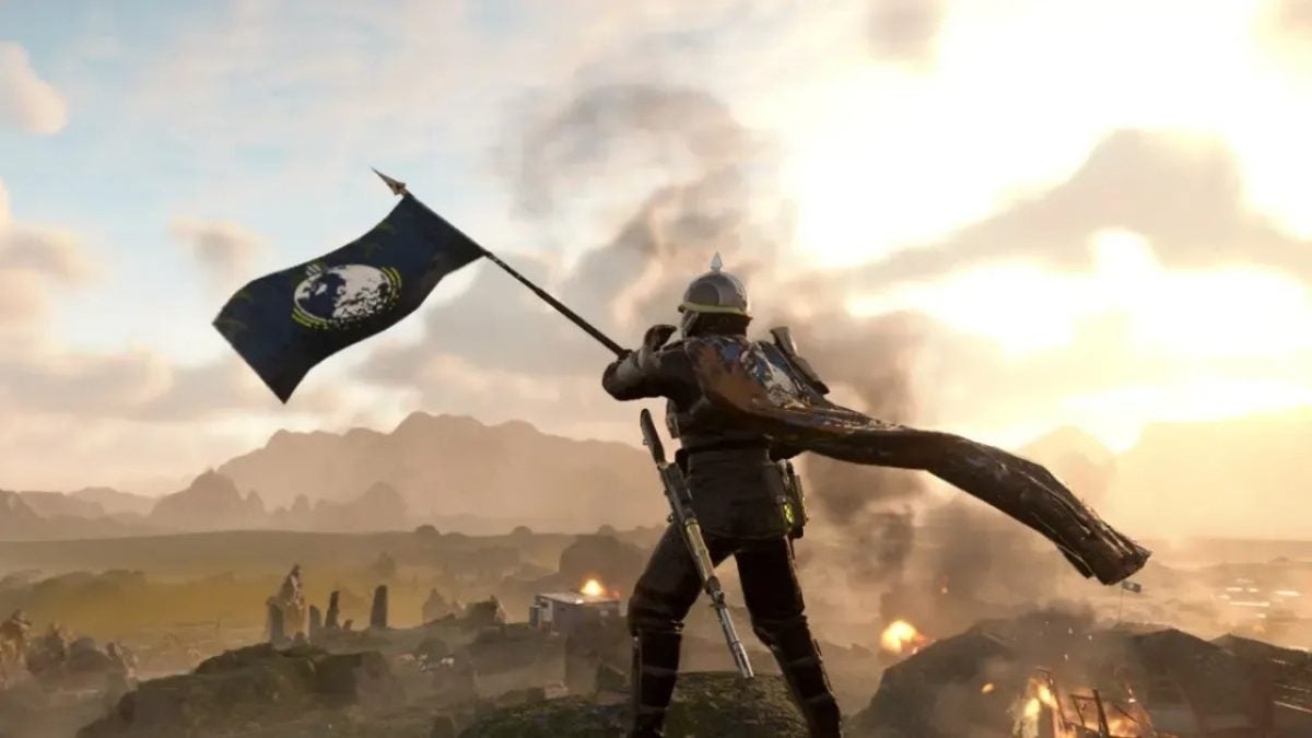 The developers of Helldivers 2 are creating chaos among players with a new weapon: a flag that you can stab into your enemies