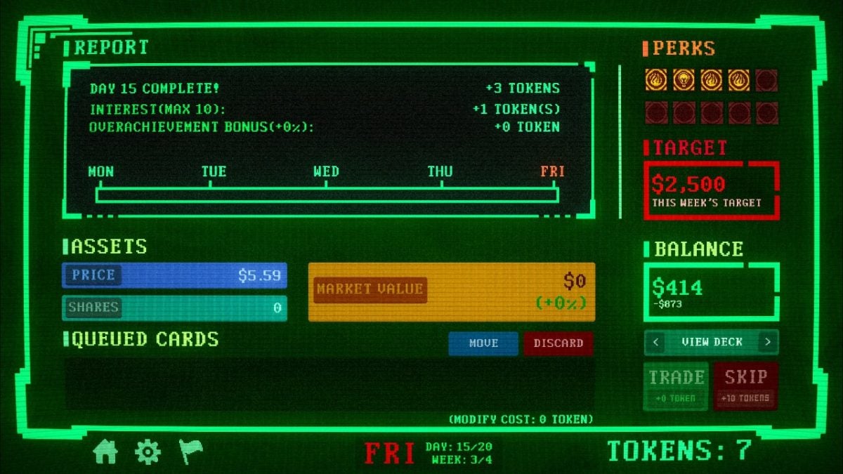 If you like card games and deck building, this stock market roguelike is going to blow your mind