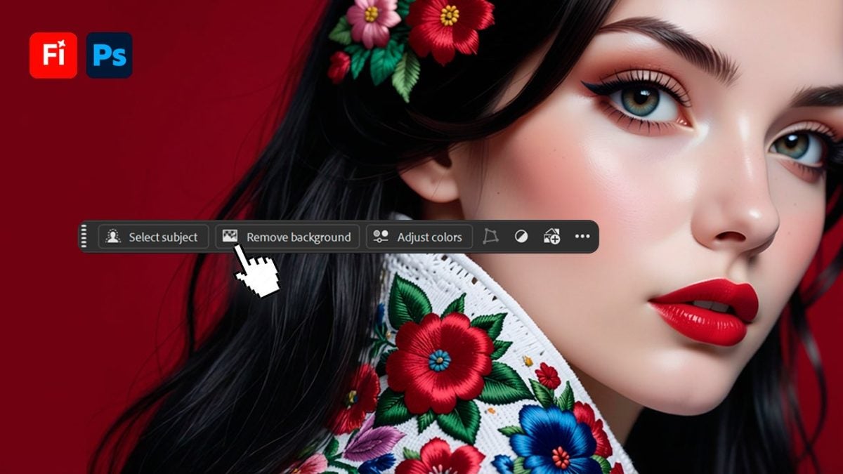 Acceleration of retouching workflow with Photoshop + Firefly