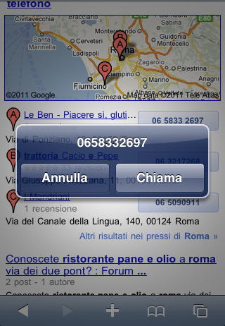 Telefonare da Safari Telefonare da Safari