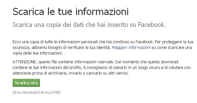 Scaricare profilo