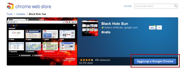 Aggiungi nuovo tema a Chrome