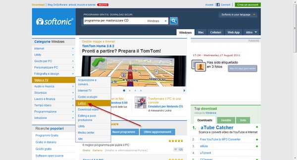 Cercare in Softonic navigando per categorie