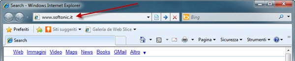 Softonic nella barra del browser