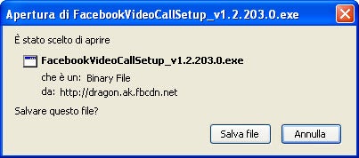 Finestra scaricamento file exe