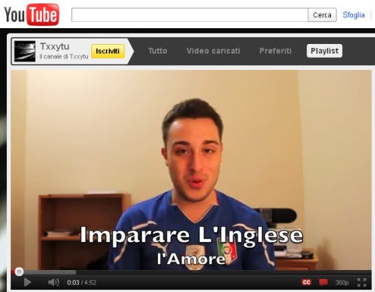 Impara l'inglese su YouTube