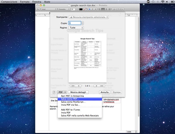 Creare un PDF col Mac Creare un PDF col Mac