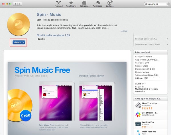 Installazione via Mac App Store