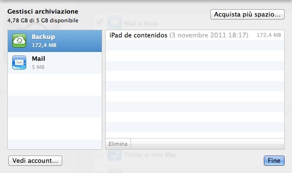 Backup con iCloud