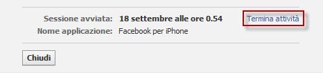 Termina attività