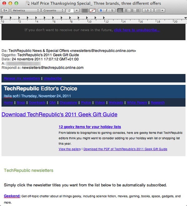Email esportate