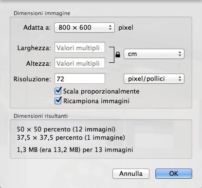 Ridimensiona immagini multiple Ridimensiona immagini multiple
