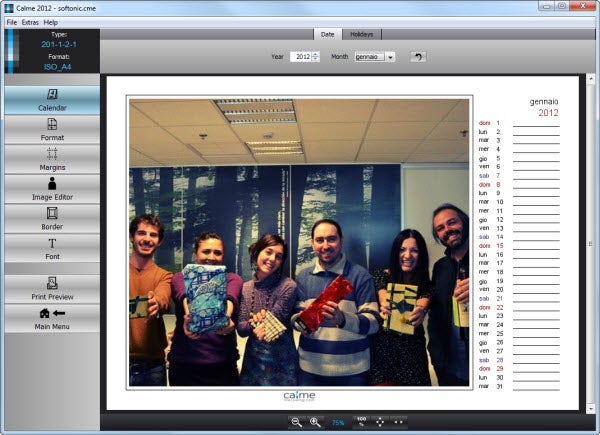 Creare calendari con Calme