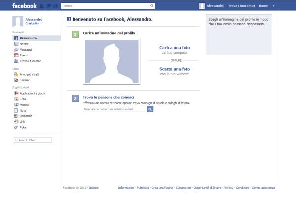 Aggiungi una foto al profilo