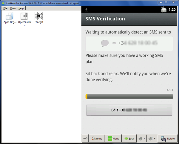 WhatsApp sms verification