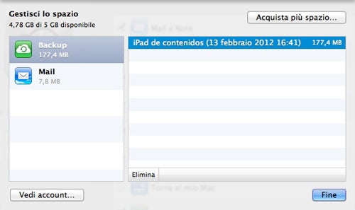 Elimina backup da Mac
