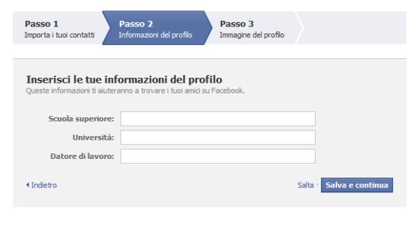Passo 2 - Info su studi e lavoro