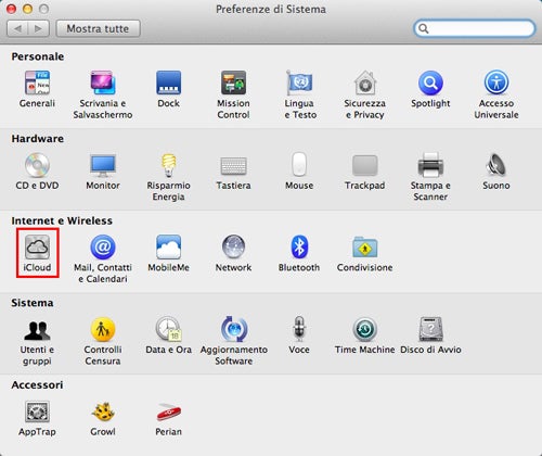 Preferenze di Sistema Mac