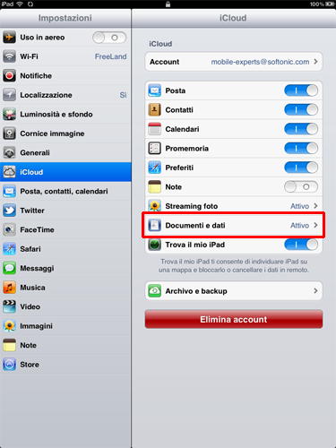 Sync documenti e dati