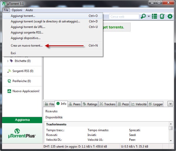 Crea nuovo torrent