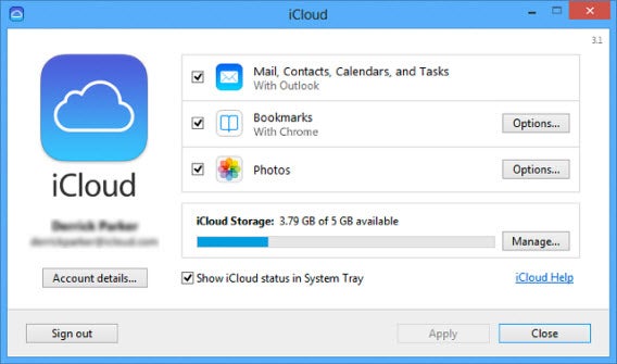 iCloud Control Panel