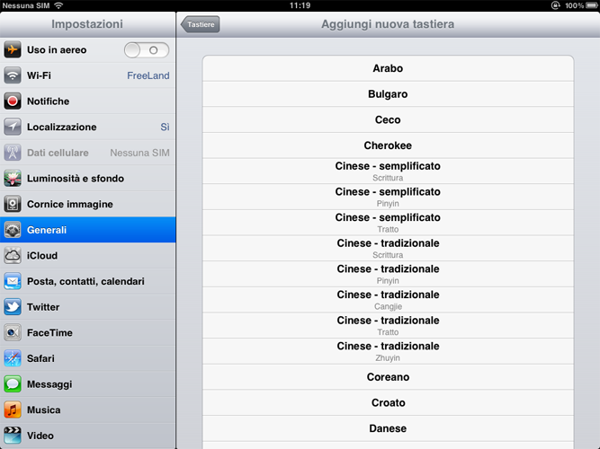 Lista layout