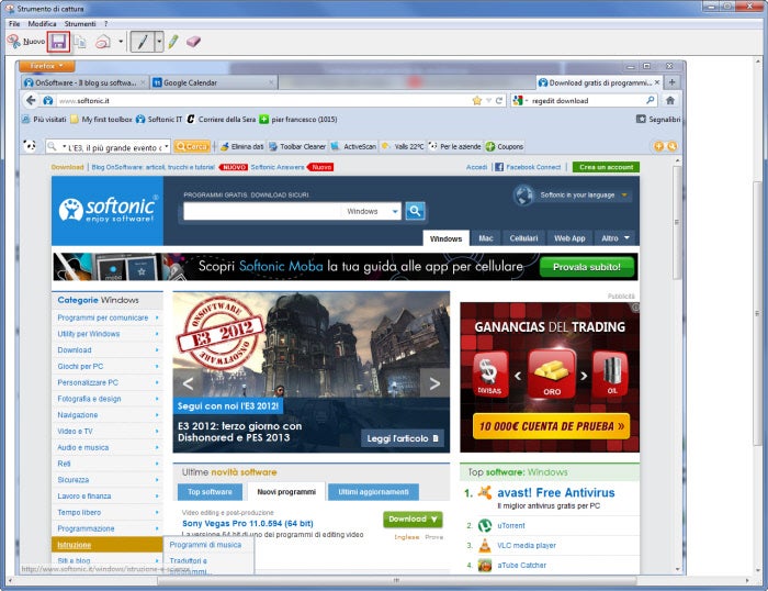 Salva lo screenshot