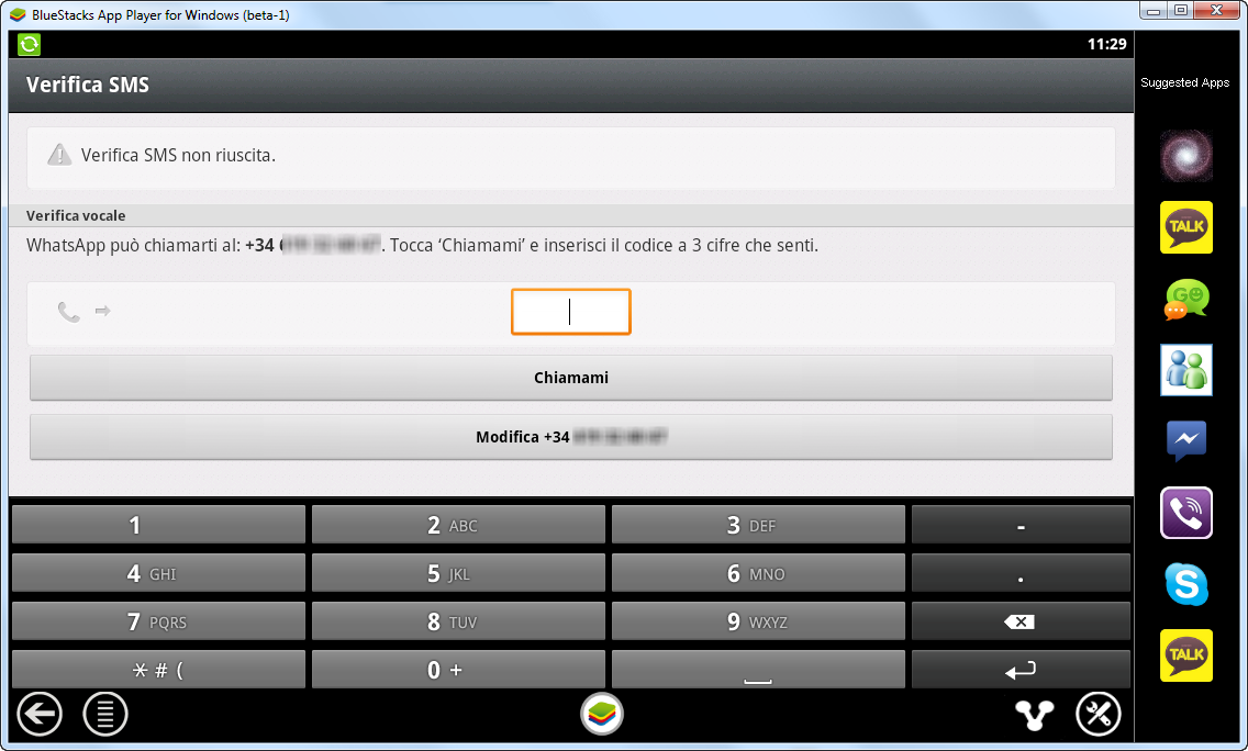 codice 3 cifre whatsapp