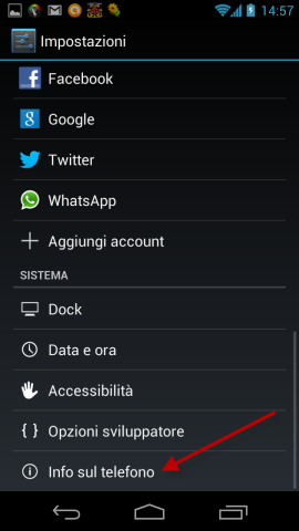 Aggiornare Android