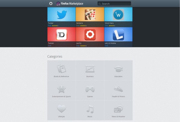 Interfaccia Firefox Markeplace