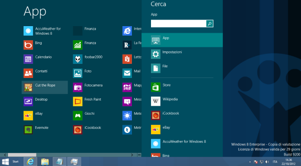 Pulsante Start su Windows 8