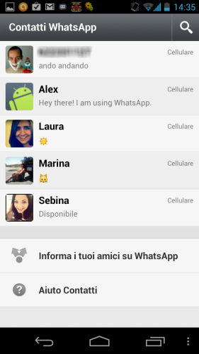 Messaggio di stato whatsapp