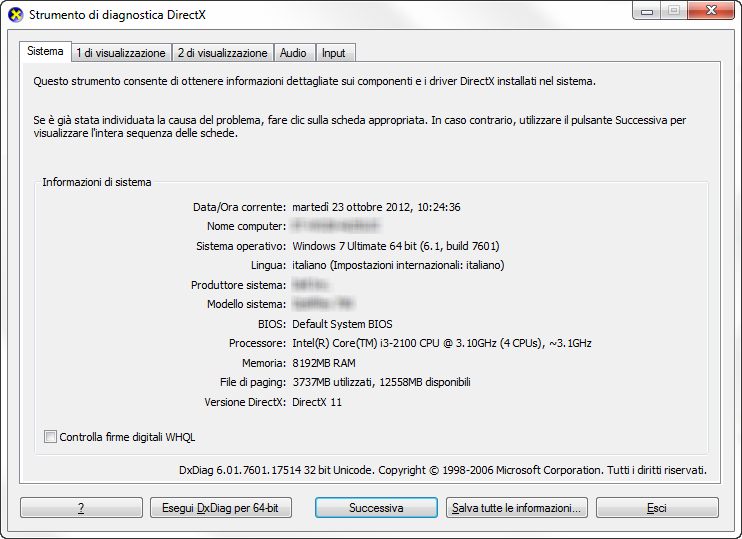 Tool Diagnostica DirectX