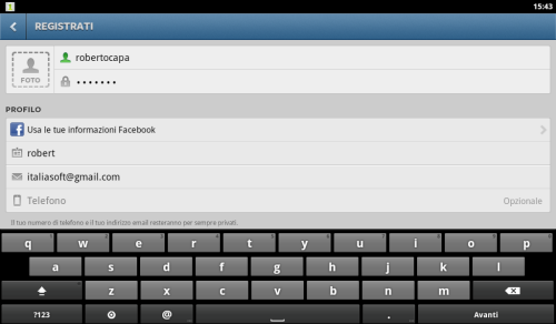 Registrati su Instagram