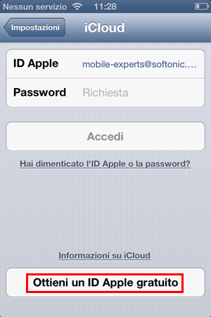 Ottieni un ID Apple su iPhone