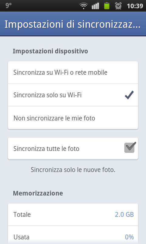 Facebook sincronizzare foto in automatico