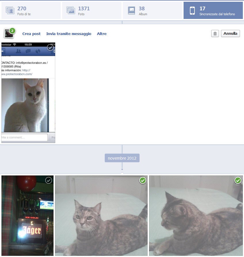 Facebook sincronizza foto