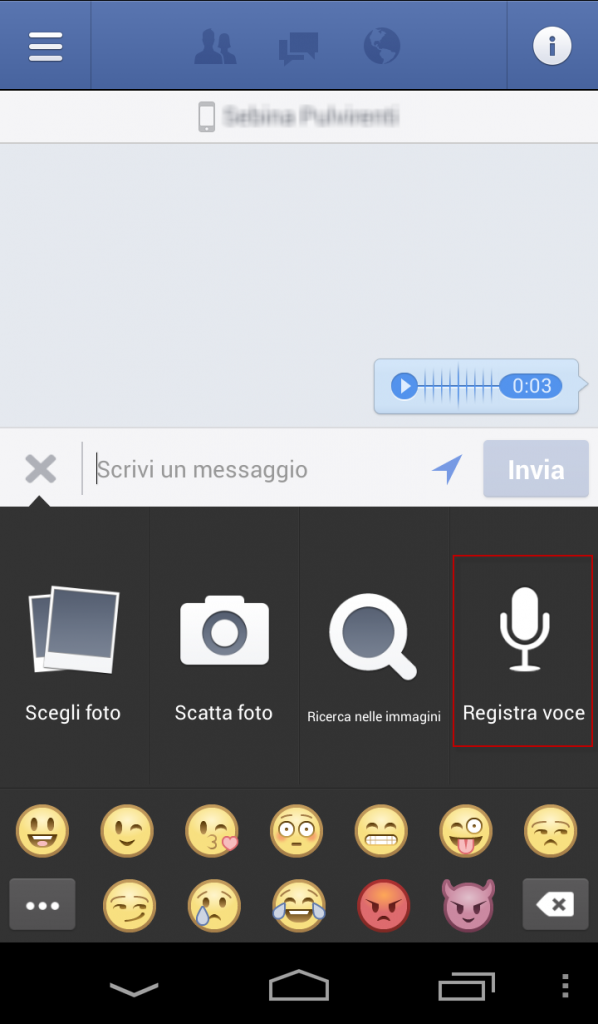 audio messaggi facebook