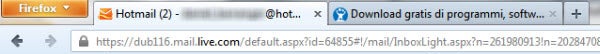 Scheda email Hotmail in Firefox