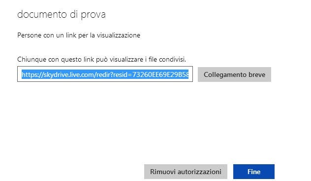 url di collegamento skydrive
