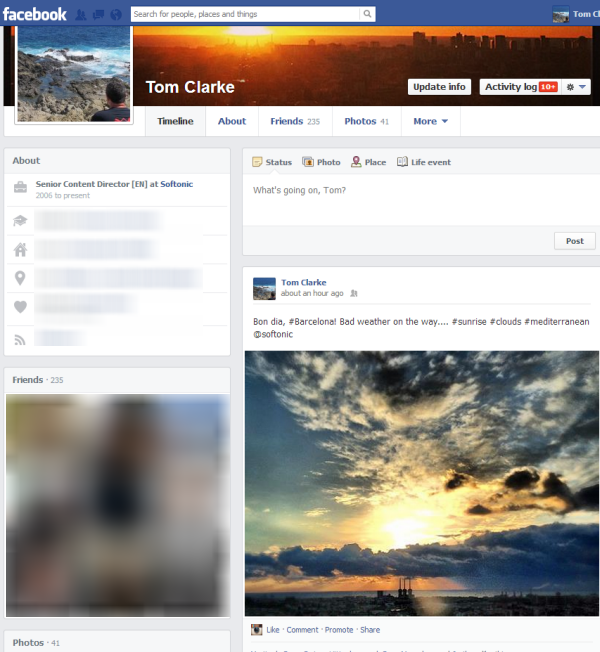 new facebook timeline