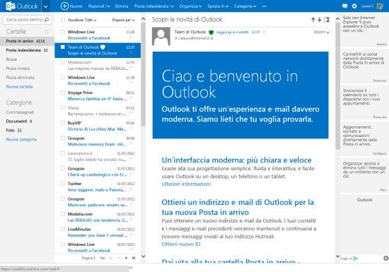 outlook benvenuto
