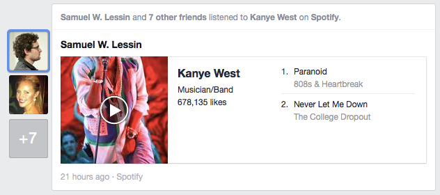 spotify facebook
