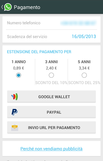 Opzioni di pagamento