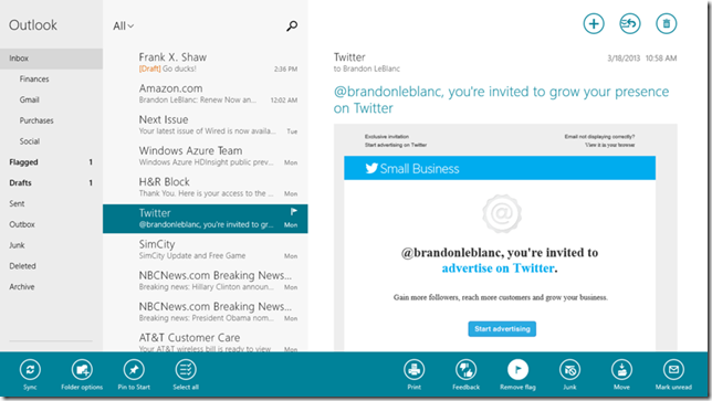 Windows8 Mail App Update
